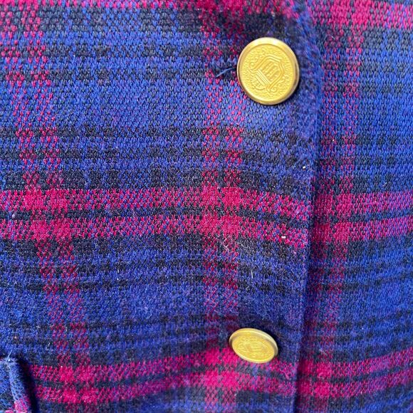 VTG Cape Cod Match Mates sz 2/4 Plaid Blazer Blue Red Gold Buttons Preppy - Picture 5 of 8